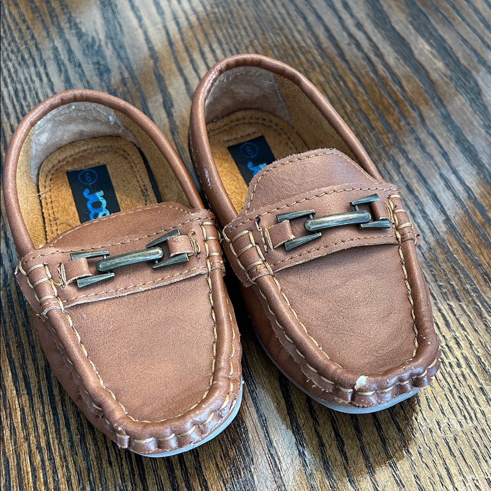 Josmo Brown Kids Dress Shoes with Metal Detail